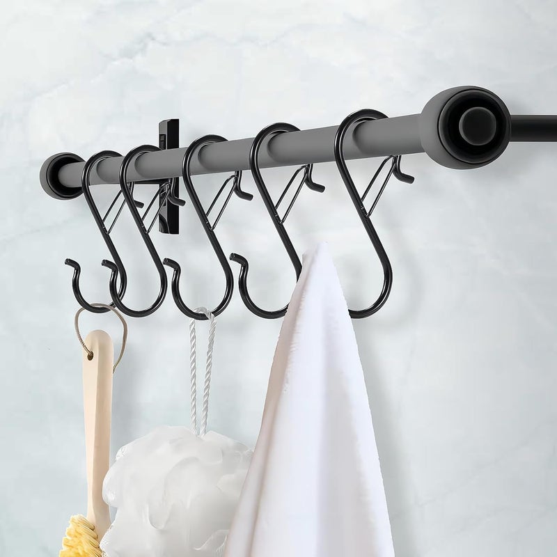 iCafePub 24 PCS S Hooks for Hanging with Safety Buckle, 3.5 inch Heavy Duty Metal S Shaped Hooks for Kitchen Utensil, Cups, Pots, Plants, Bags, Hats (Black) - Image 5